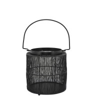 10.25 Inches Industrial Style Metal Wire Lantern, Black