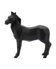 11" Polyresin Zebra Figurine with Glossy Accents, Black