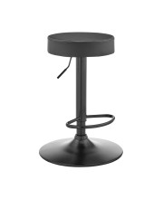 15 Inch Metal Barstool with Round Swivel Seat, Black