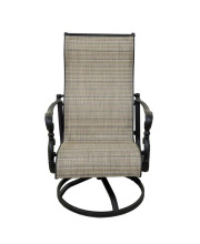 31 Inch Belmont Outdoor Swivel Dining Chair, Set of 2, Dark Bronze, Taupe