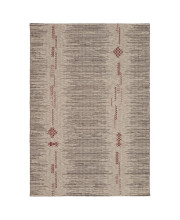 7 x 5 Artisanal Soft Fabric Floor Area Rug, Multicolor Abstract Line Design