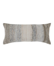 16 x 36 Accent Lumbar Pillow, Down Insert, Handwoven Textured Stripes, Gray