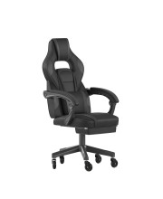 X40 Gaming Chair Racing Computer Chair with Fully Reclining Back/Arms and Transparent Roller Wheels, Slide-Out Footrest, - Black/Gray