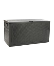 120 Gallon Plastic Deck Box - Outdoor Waterproof Storage Box for Patio Cushions, Garden Tools and Pool Toys, Gray