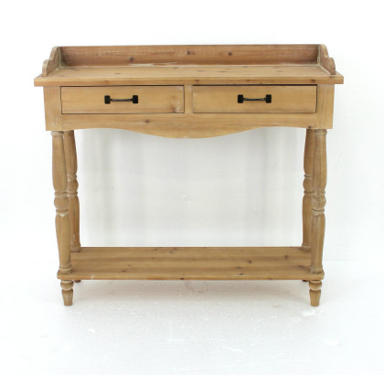 11.75 X 42 X 38.5 Natural 2 Drawer Rustic Unfinished Dressing - End Table