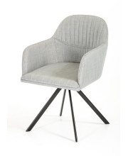 31 Grey Fabric And Metal Dining Chair