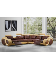 31 Bonded Leather And Wood Sectional Sofa