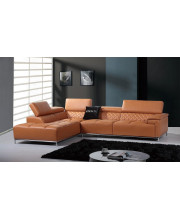 36 Orange Leather Foam Metal And Wood Sectional Sofa