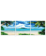 24 Multicolor Canvas 3 Panels Beach Photo
