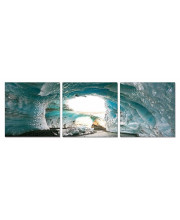 24 Multicolor Canvas 3 Horizontal Panels Ice Cave Photo
