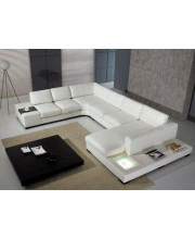 30 White Bonded Leather Sectional Sofa