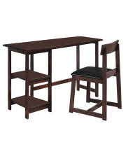 19 X 47 X 39 2Pc Black Pu And Espresso Pack Desk And Chair
