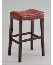 19 X 14 X 26 2Pc Red And Espresso Counter Height Stool
