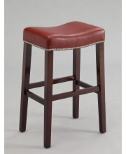 20 X 15 X 30 2Pc Red And Espresso Bar Stool