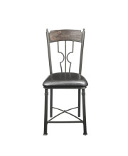 21 X 20 X 44 2Pc Espresso And Dark Bronze Counter Height Chair
