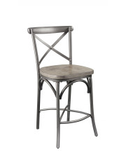 22 X 20 X 40 2Pc Gray Oak And Sandy Gray Counter Height Chair