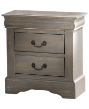 15.67 Rectangular Two Drawers Nightstand With Solid Wood Top
