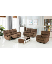 120 Elegant Light Brown Fabric Sofa Set