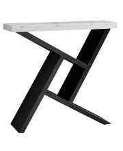 11.5 X 35.5 X 34 Black Grey Finish Hollow Core Accent Table