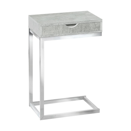 10.25 X 15.75 X 24.5 Grey Finish And Laminated Metal Accent Table