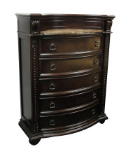 21 X 44 X 58 Cherry Wood Chest Wmarble Top