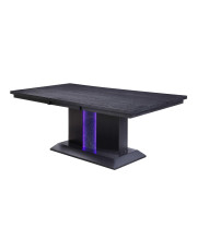40 X 76 X 30 Black Wood Led Glass Dining Table