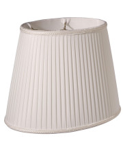 10 White Oval Side Pleat Paperback Shantung Lampshade