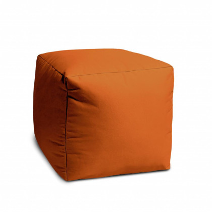 17 Cool Orange Solid Color Indoor Outdoor Pouf Ottoman