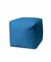 17 Cool Bright Teal Blue Solid Color Indoor Outdoor Pouf Ottoman