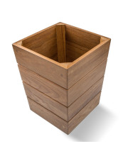 10 Traditional Solid Teak Small Waste Basket