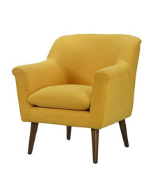 Shelby Yellow Woven Fabric Armchair