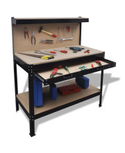 Workbench with Pegboard and Drawer