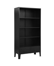 vidaXL Bookshelf Industrial Black 35.4x15.7x70.9 Steel
