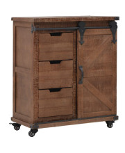 vidaXL Storage Cabinet Solid Fir Wood 25.2x13.2x29.5 Brown