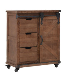 vidaXL Storage Cabinet Solid Fir Wood 25.2x13.2x29.5 Brown