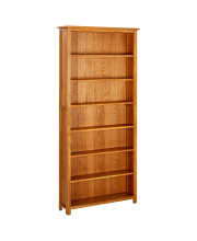 vidaXL 7-Tier Bookcase 35.4x8.9x78.7 Solid Oak Wood