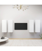 vidaXL TV Cabinets 4 pcs White 12x11.8x35.4 Engineered Wood