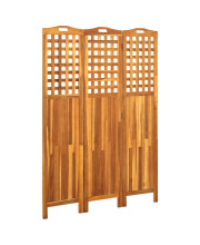 vidaXL 3-Panel Room Divider 47.6x0.8x66.9 Solid Acacia Wood