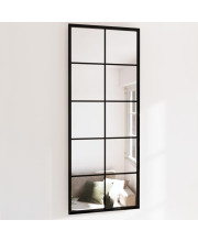 vidaXL Wall Mirror Black 39.4x15.7 Metal