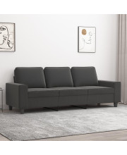 vidaXL 3-Seater Sofa Dark Gray 70.9 Microfiber Fabric