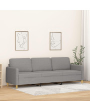 vidaXL 3-Seater Sofa Light Gray 82.7 Fabric
