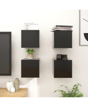 vidaXL Wall Mounted TV Cabinets 4 pcs Black 12x11.8x11.8