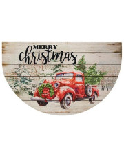 +Red Truck Merry Christmas Welcome Mat