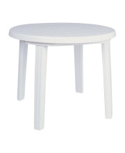Compamia Ronda 36 Round Resin Patio Dining Table in White, Commercial Grade