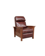 BarcaLounger Mission 7-3323 (craftsman) All Leather Push Back Manual Recliner chair - 5702-87 Wenlock Fudge All Leather