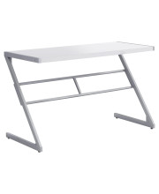 Monarch Specialties Simple Modern Study Laptop Table for Home & Office Computer Desk-Z-Shaped Metal Leg, 48 L, White