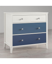 Little Seeds Monarch Hill Poppy White 3 Drawer Dresser, Blue