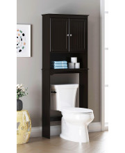 Spirich Over The Toilet Cabinet for Bathroom Storage, Above Toilet Storage Cabinet with Doors and Adjustable Shelves, Espresso