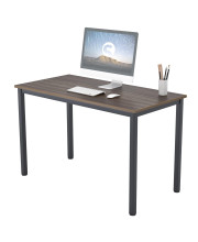 Need Computer Desk, 47 inch Home Office Desk, Modern Simple Style Home Office Gaming Desk, Basic Writing Table for Study Student, Black Metal Frame, Walnut