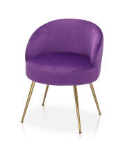 Magshion SpaceSaving Vanity Stool Accent Chair Armchair Living Room Chair Leisure Chairs Makeup Bathroom Seat Wood Legs Velvet Chair, Grey, Velvet Purple